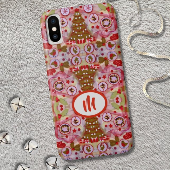 Monogramm Weihnachtsbaum Case-Mate iPhone Hülle (Von Creator hochgeladen)