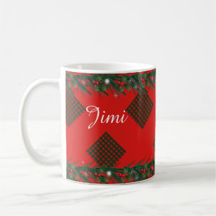 Monogramm Weihnachtsdekoration Karo Schmuckstücke  Kaffeetasse