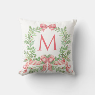Monogramm-Weihnachtskranz Kissen