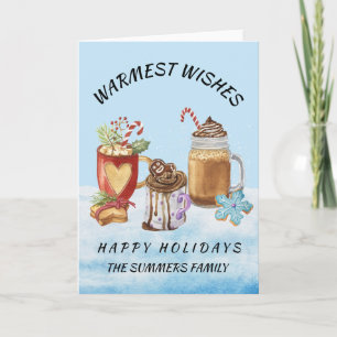 Monogramm Weihnachtswärme wünscht heißes Kakao Karte