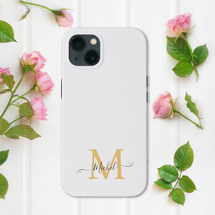 Monogramm weiß Elegant Minimalistisch Case-Mate iPhone Hülle
