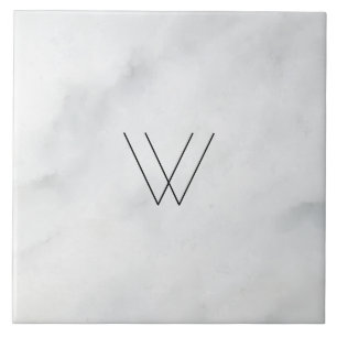 Monogramm-Weiß-Marmor Fliese