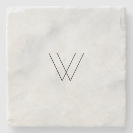 Monogramm-Weiß-Marmor Steinuntersetzer