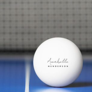 Monogramm weiß   Modernes Minimalistisch Stilvolle Tischtennisball