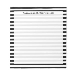 Monogramm weiß-schwarz gestreift notizblock