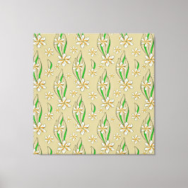 Monogramm weißer Blumenstrauß-Hintergrund Leinwanddruck