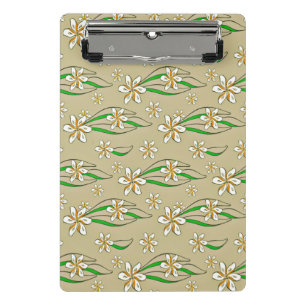 Monogramm weißer Blumenstrauß-Hintergrund Mini Klemmbrett