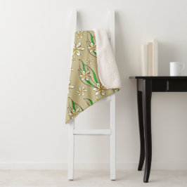Monogramm weißer Blumenstrauß-Hintergrund Sherpadecke