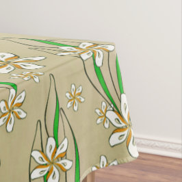 Monogramm weißer Blumenstrauß-Hintergrund Tischdecke