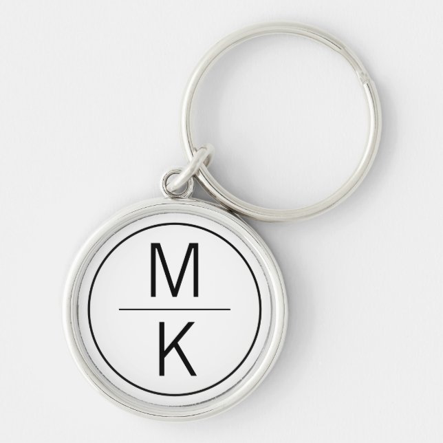 Monogramm weißer GL-Splitter Schlüsselanhänger (Vorne)