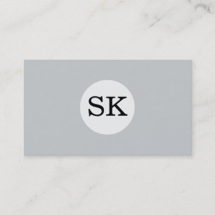 Monogramm, weißer Kreis, grauer Hintergrund Visitenkarte