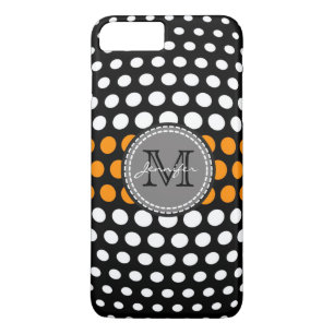 Monogramm, weißes und dunkelorangefarbenes Polka-P Case-Mate iPhone Hülle