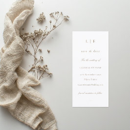 Monogramm Weißrosa Save the Date Hochzeit