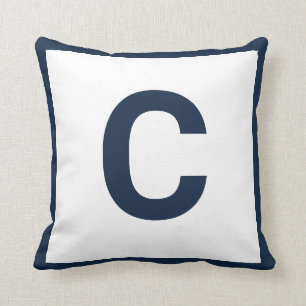 MONOGRAMM WHITE NAVY DOUBLESIDED Cushion Pillow Kissen