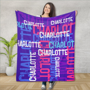 Monogramm Wiederholname Muster Kids Fleecedecke