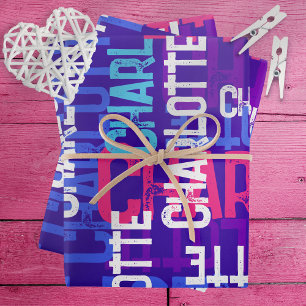 Monogramm-Wiederholungs-Name-Muster Geburtstag Geschenkpapier Set