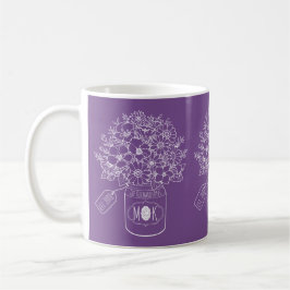 Monogramm-Wildblumen-Blumenstrauß Tasse