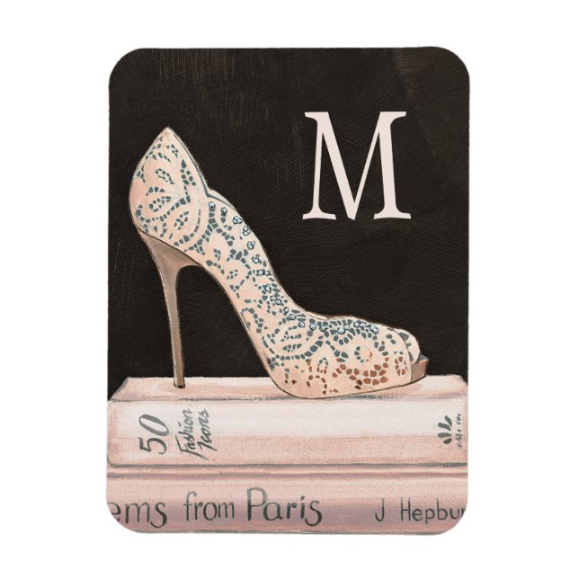 Monogramm | Wilder Apple | Elegante High Heel Mode Magnet (Vertikal)