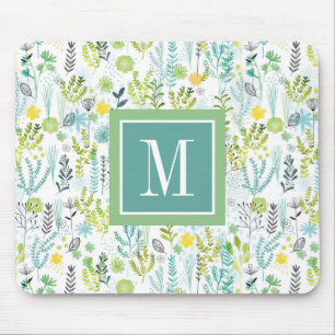 Monogramm   wildes und freies Muster Mousepad