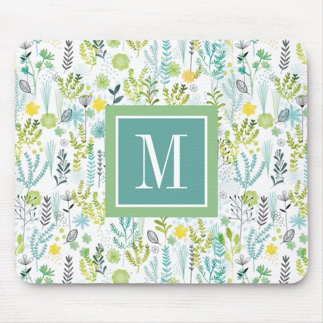 Monogramm | wildes und freies Muster Mousepad (Vorne)