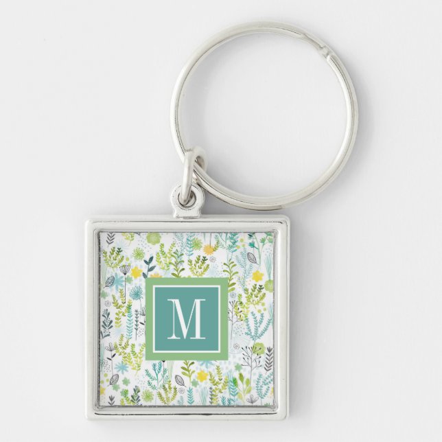 Monogramm | wildes und freies Muster Schlüsselanhänger (Vorne)