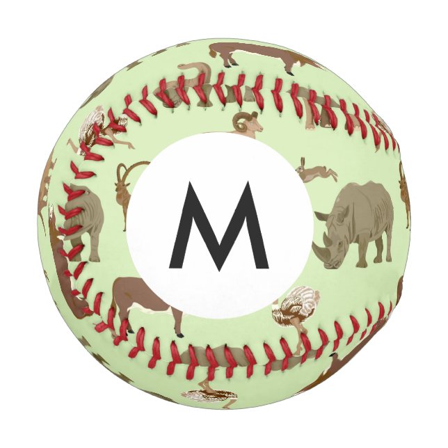 Monogramm Wildtiere Baseball (Vorderseite Links)