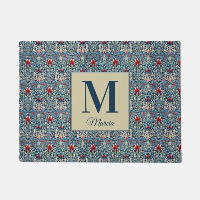 Monogramm William Morris Fußmatte (Vorderseite)