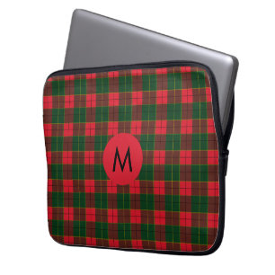 Monogramm Winter Holiday Tartan Muster schottisch Laptopschutzhülle