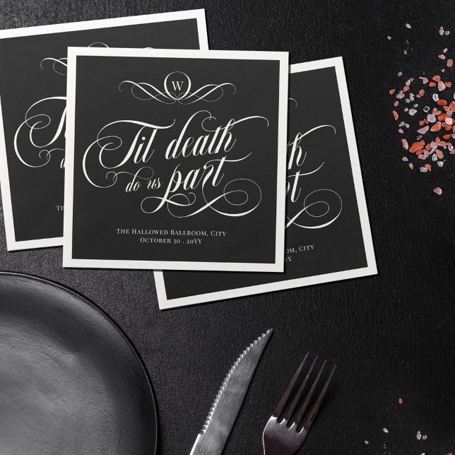 Monogramm Wirbel bis Tod tun uns Teil Hochzeit Serviette (Von Creator hochgeladen)