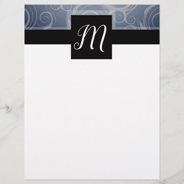Monogramm-Wirbel Briefbogen (Vorderseite)