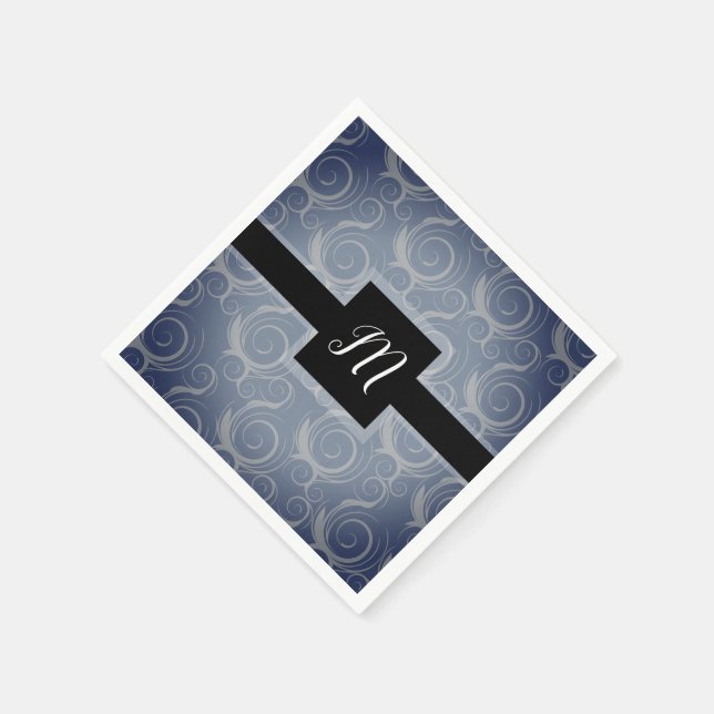 Monogramm-Wirbel Serviette (Ecke)