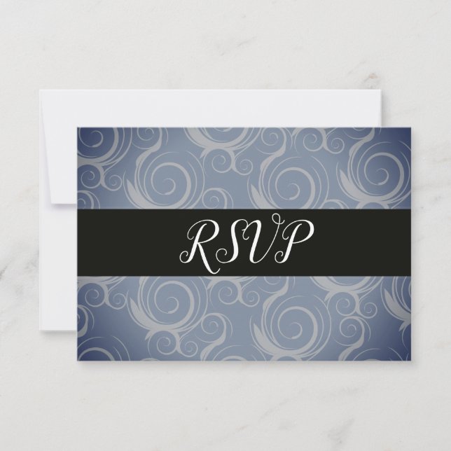 Monogramm-Wirbel-UAWG RSVP Karte (Vorderseite)