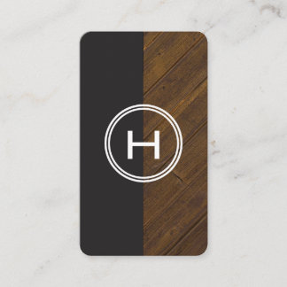 Monogramm Wood Two Tone III Visitenkarte