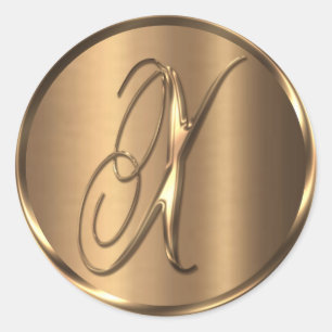 Monogramm X NONMETALLIC Bronze-Umschlag Aufkleber