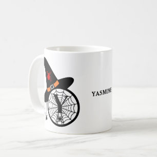Monogramm Y Halloween Hexe Spinnen Dein Name Kaffeetasse