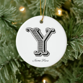 Monogramm Y, Letter Y, Alphabet Y Keramik Ornament