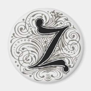 Monogramm "Z" im Grau - Magnet