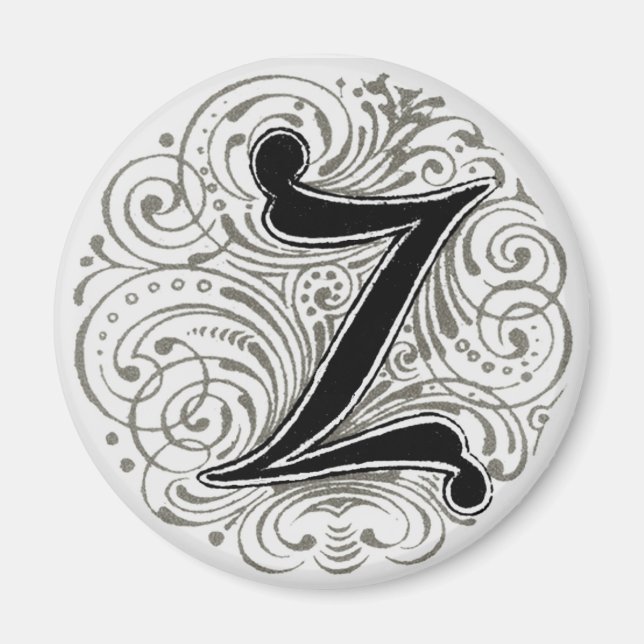 Monogramm 'Z' in Grau - Magnet (Vorne)