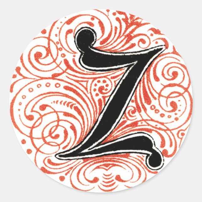 Monogramm 'Z' in Rot - Aufkleber (Vorderseite)