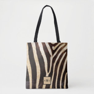 Monogramm Zebra-Drucktasche mit niedriger Platzier