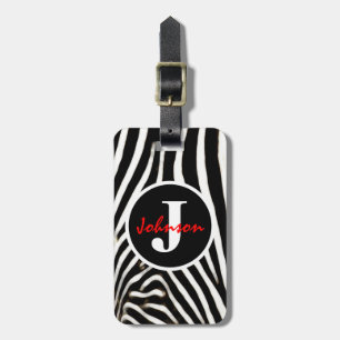 Monogramm-Zebra Gepäckanhänger