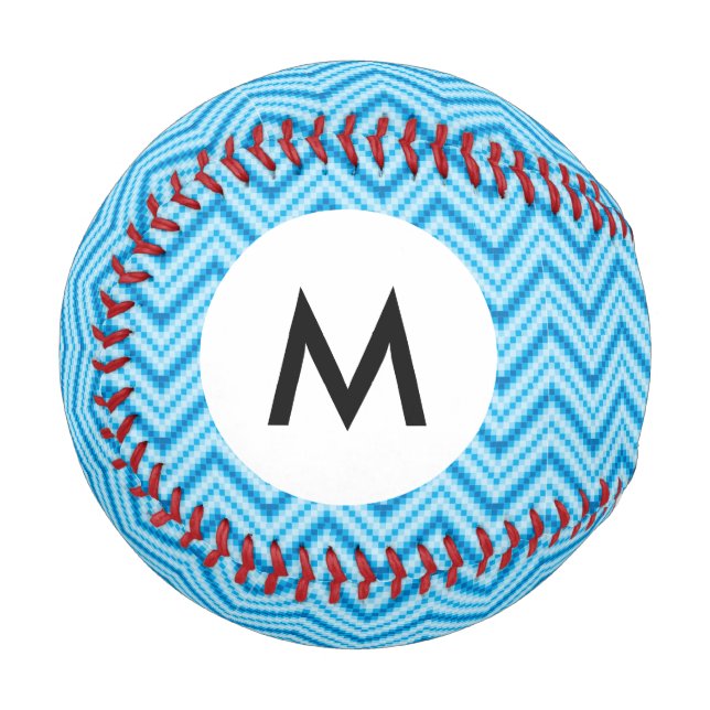 Monogramm Zickzack Muster Hintergrund Baseball (Vorderseite Links)