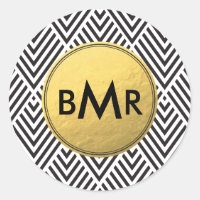 Monogramm Zickzack Raute mit Gold-Imitate-Folie