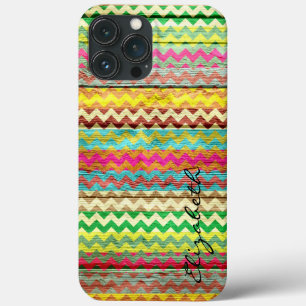 Monogramm Zickzack Streifen aus Holz Case-Mate iPhone Hülle