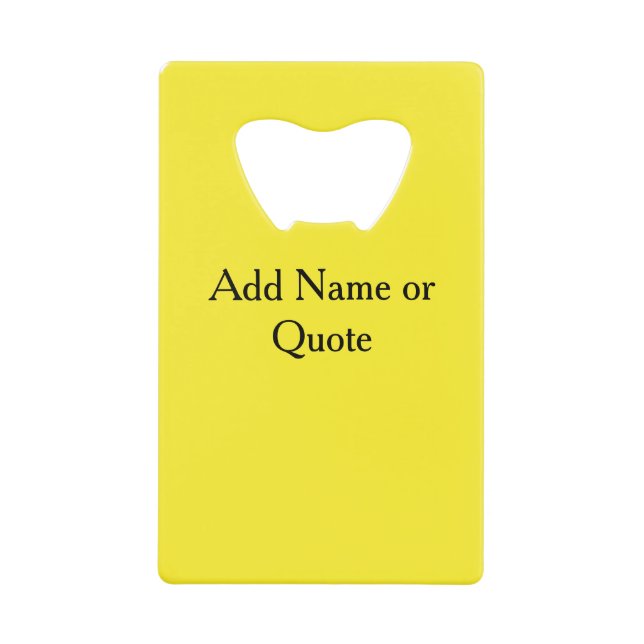 Monogramm-Zitat Gelb für benutzerdefinierte Art-Fo Geldbeutel Flaschenöffner (Vorderseite)