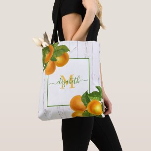 Monogramm Zitrusfrüchte Orangen Aquarell rustikale