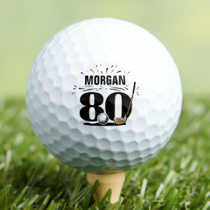 Monogramm zum 80. Geburtstag Golfball