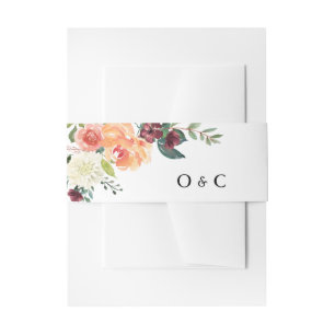Monogramm zur Hochzeit im Herbst von Autumn Blooms Einladungsbanderole