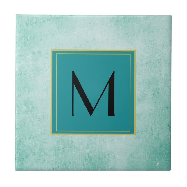 Monogramm zur Textur des Vintagen Miniaturpapiers Fliese (Vorderseite)