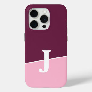 Monogramm Zwei Farben Berry & Blush Case-Mate iPhone Hülle